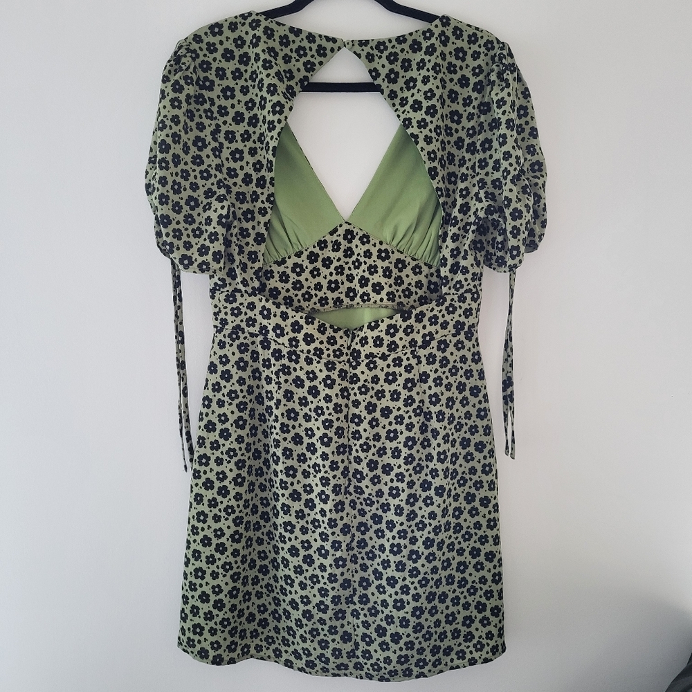 Lulus Green Floral Print Backless Mini Dress - Picture 3 of 8